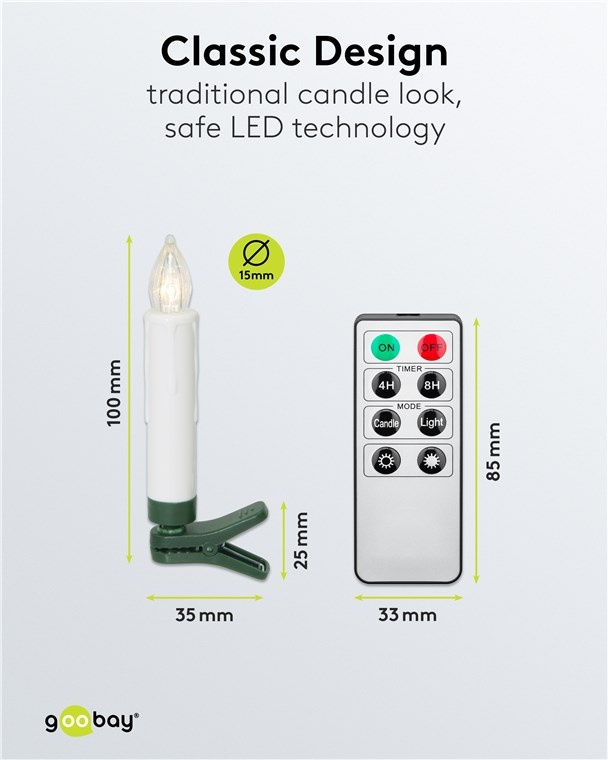 Goobay 10 Wireless LED Christmas Tree Candles - Afbeelding 3