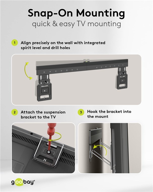 Goobay TV-muurbeugel | tot 100 inch | vast | ultraslim - Afbeelding 6