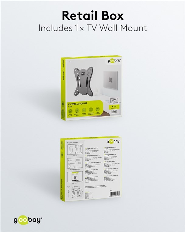 Goobay TV-muurbeugel | tot 42 inch | vast - Afbeelding 8