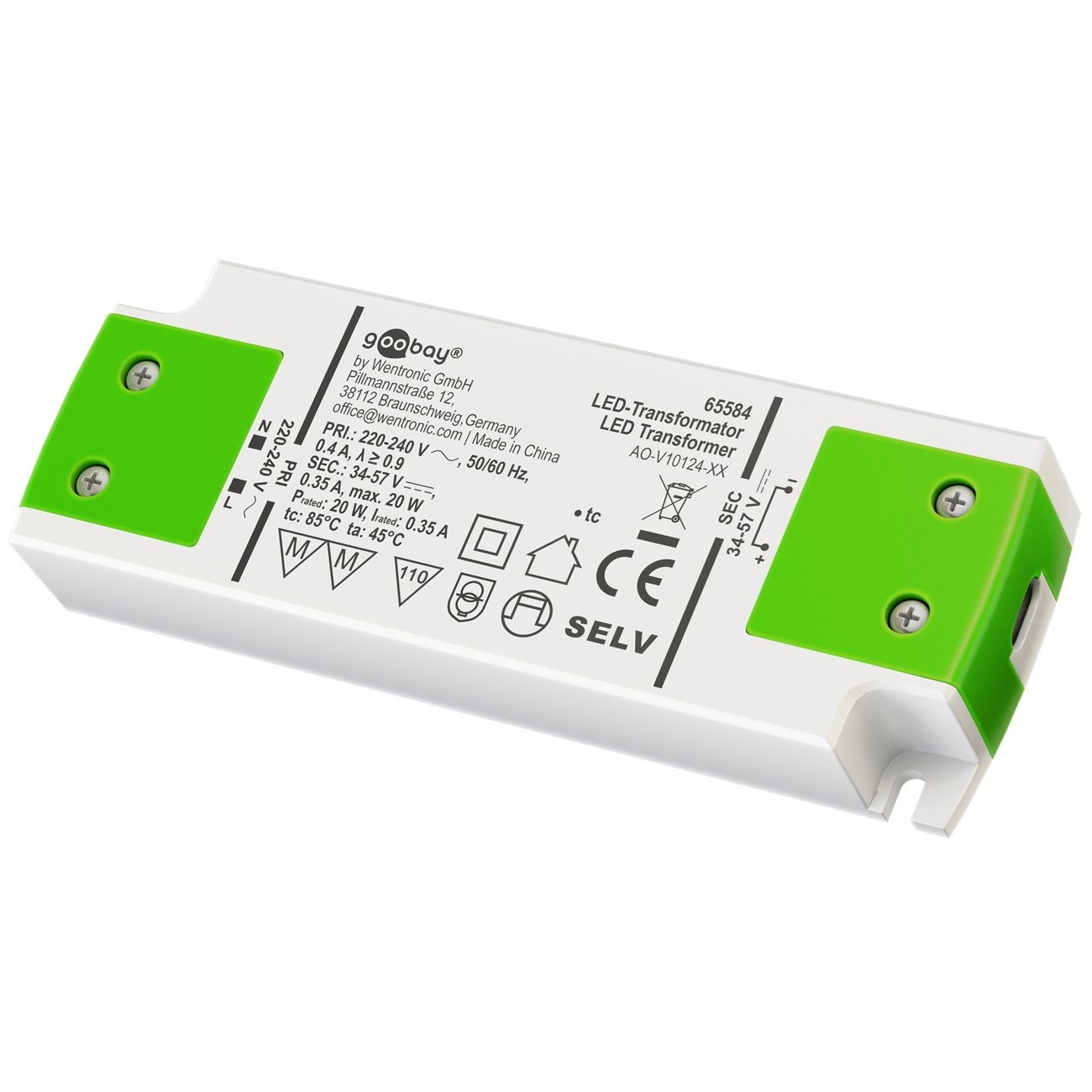 Goobay LED-transformator | 34-57V DC | 12-20W | IP20