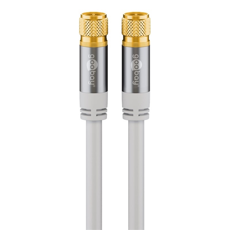 Goobay F (m) - F (m) coaxkabel | 135 dB | koper | recht | verguld