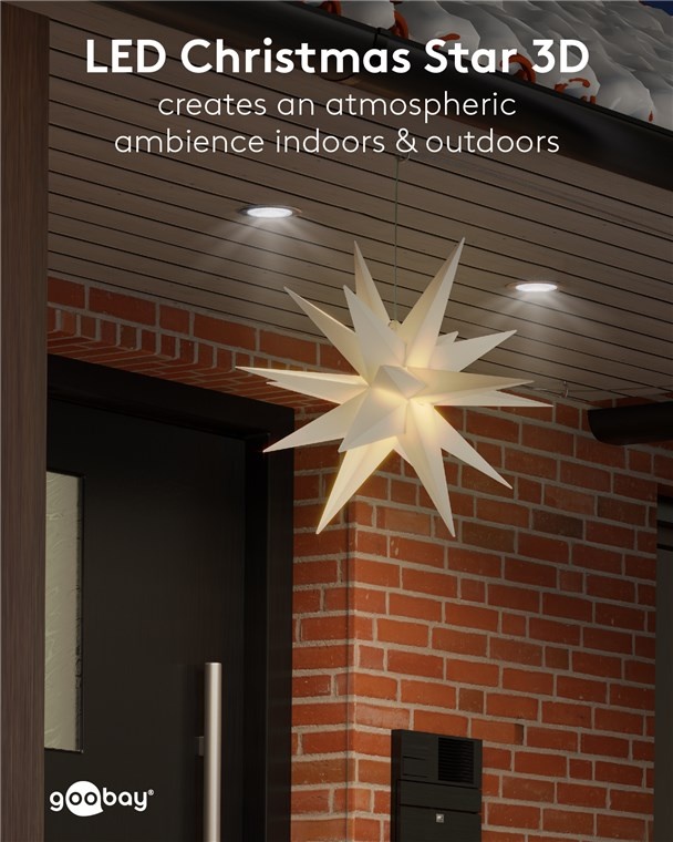 Goobay LED Christmas Star 3D, Ø 56 cm, battery-operated - Afbeelding 3