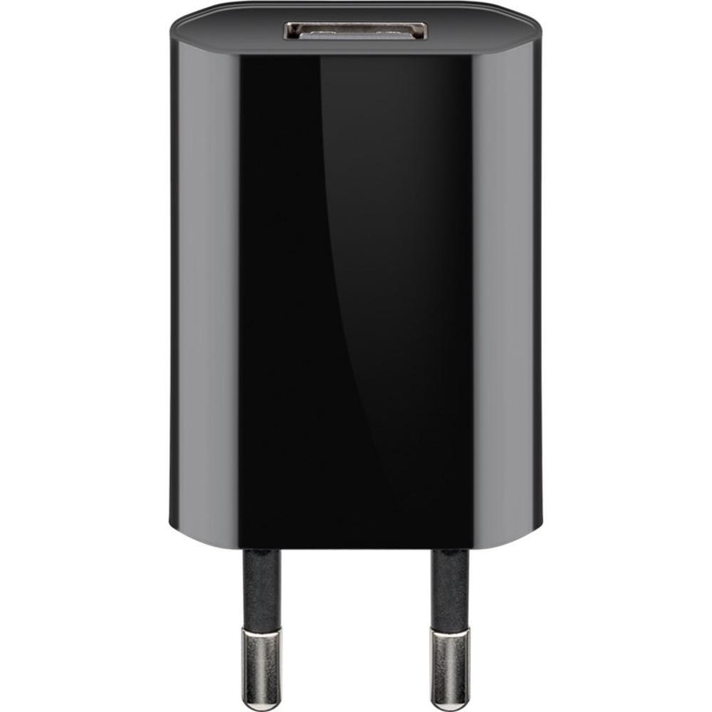 Goobay platte USB lader | 5W | incl. Lightning kabel | zwart | 1 meter - Afbeelding 2