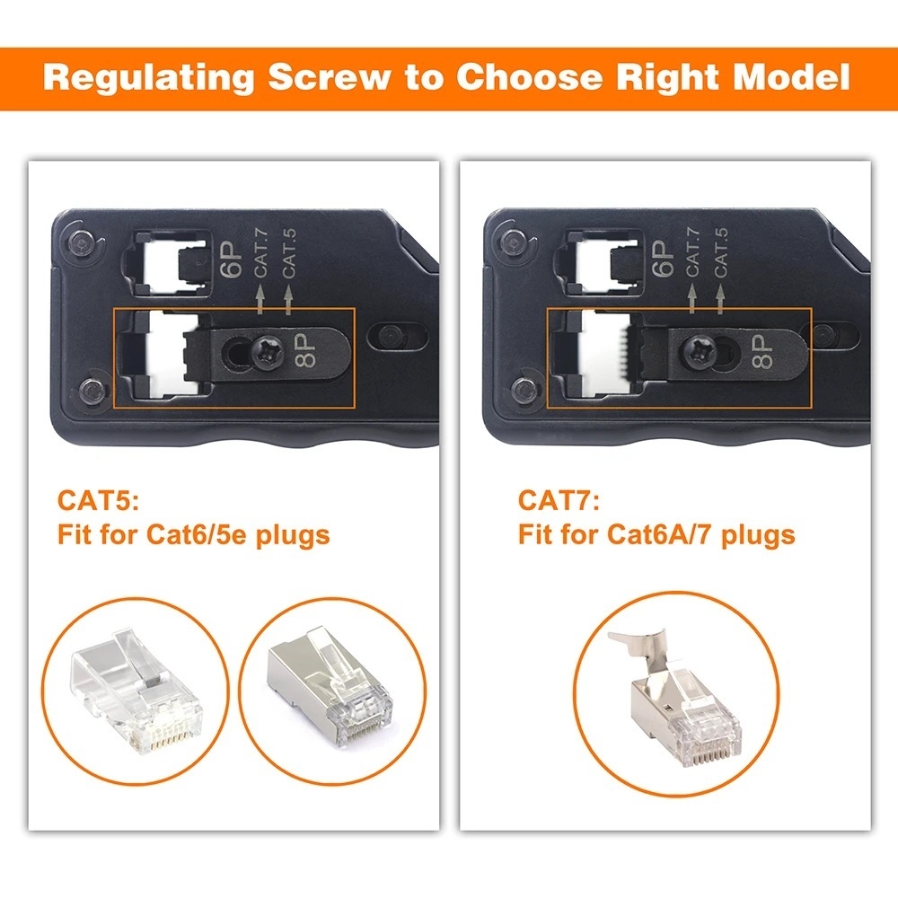 Nedis professionele krimptang voor RJ45, RJ12 en RJ11 doorsteekmontage connectoren / metaal - Afbeelding 7