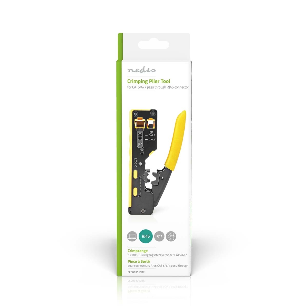 Nedis professionele krimptang voor RJ45, RJ12 en RJ11 doorsteekmontage connectoren / metaal - Afbeelding 8