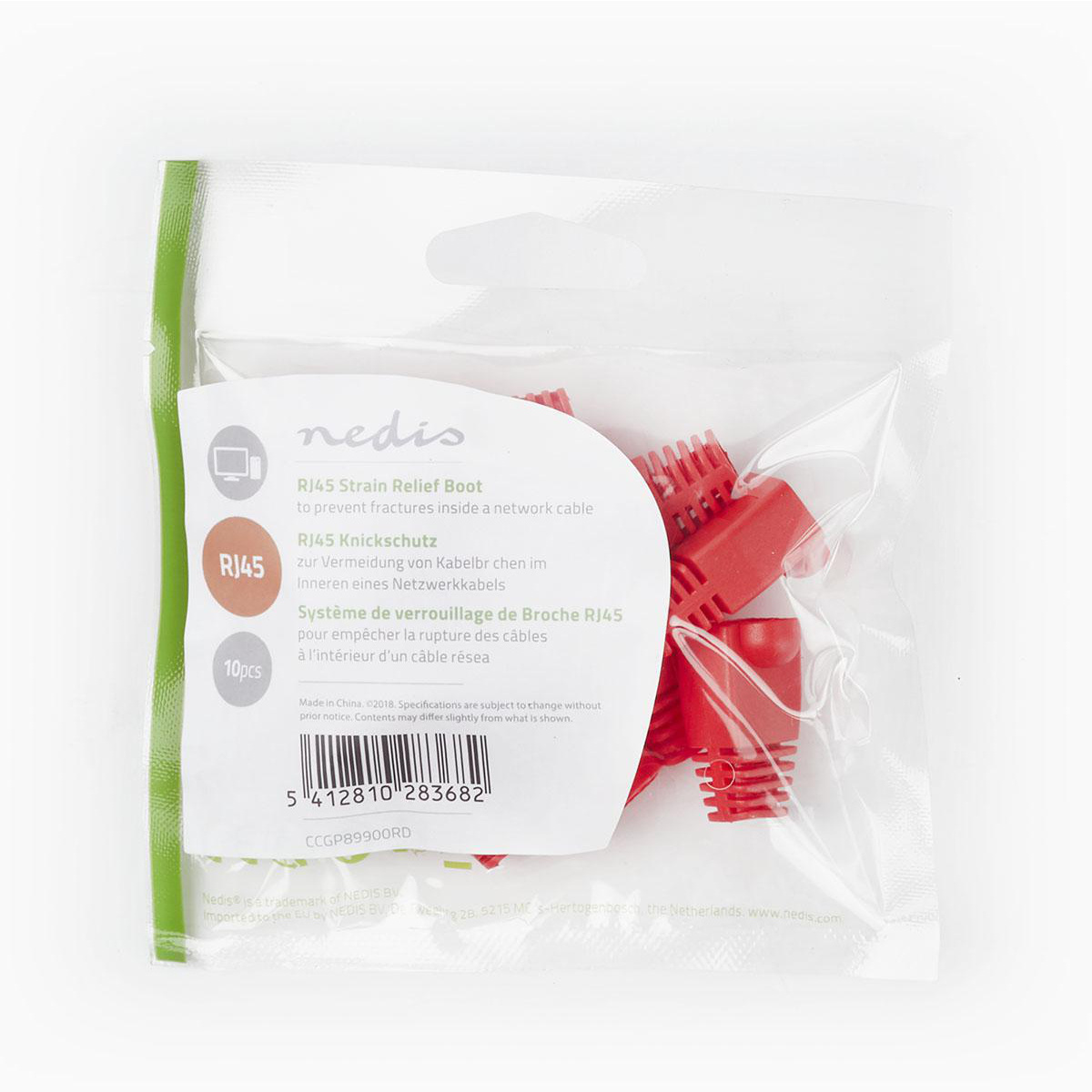 Netwerkplug huls voor RJ45 connectoren - kabel tot 6 mm - 10 stuks / rood - Afbeelding 3
