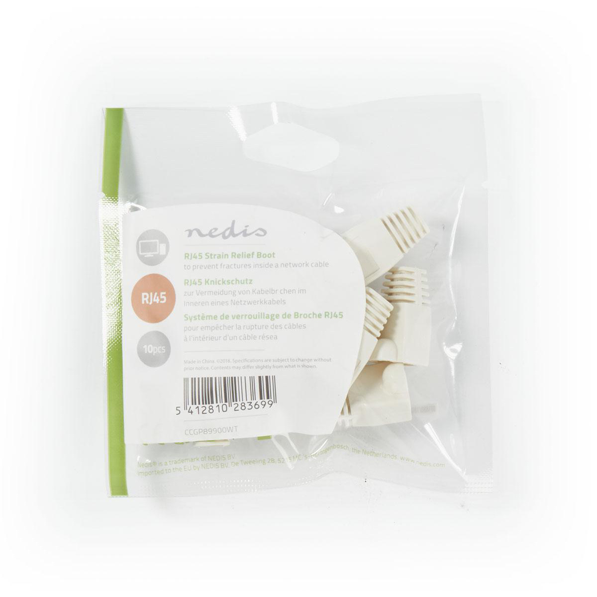 Netwerkplug huls voor RJ45 connectoren - kabel tot 6 mm - 10 stuks / wit - Afbeelding 3