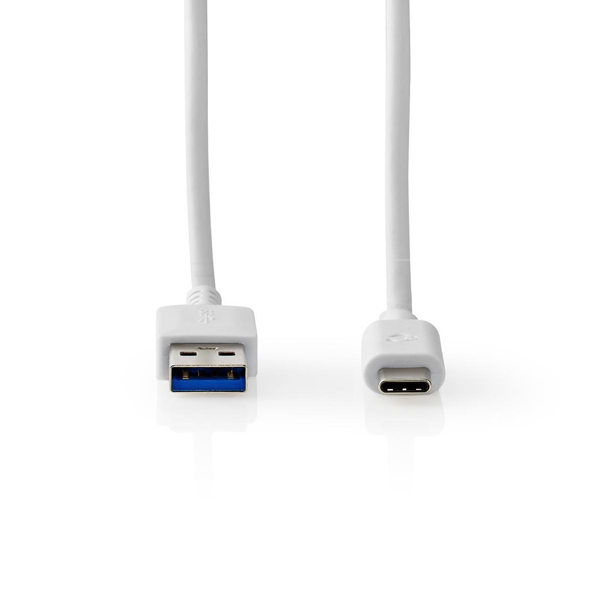 Nedis USB-C naar USB-A kabel - USB3.0 - tot 20V/3A / wit - 2 meter - Afbeelding 2