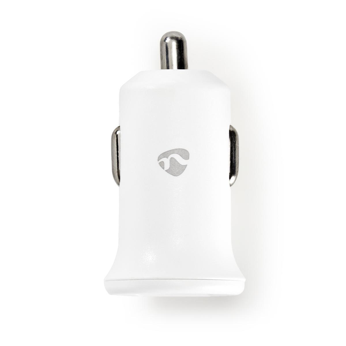 Nedis USB-A autolader met 1 poort en losse USB-C kabel - 2,4A / wit - 1 meter - Afbeelding 2