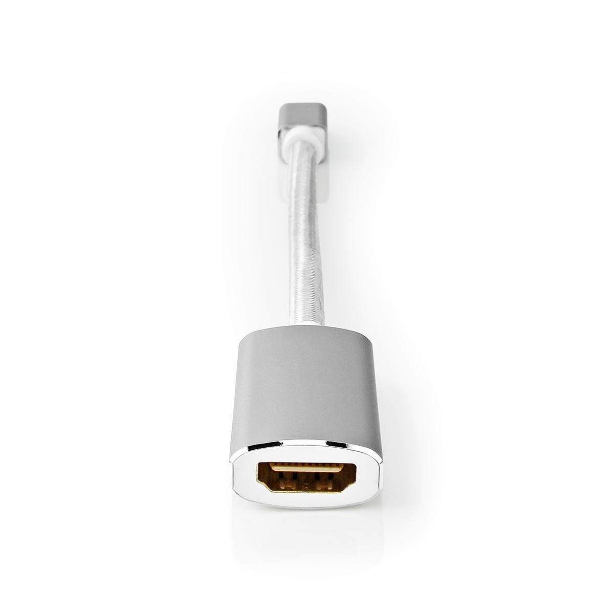 Nedis Premium Mini DisplayPort 1.2 naar HDMI 2.0 adapter (4K 60 Hz) / aluminium - 0,20 meter - Afbeelding 2