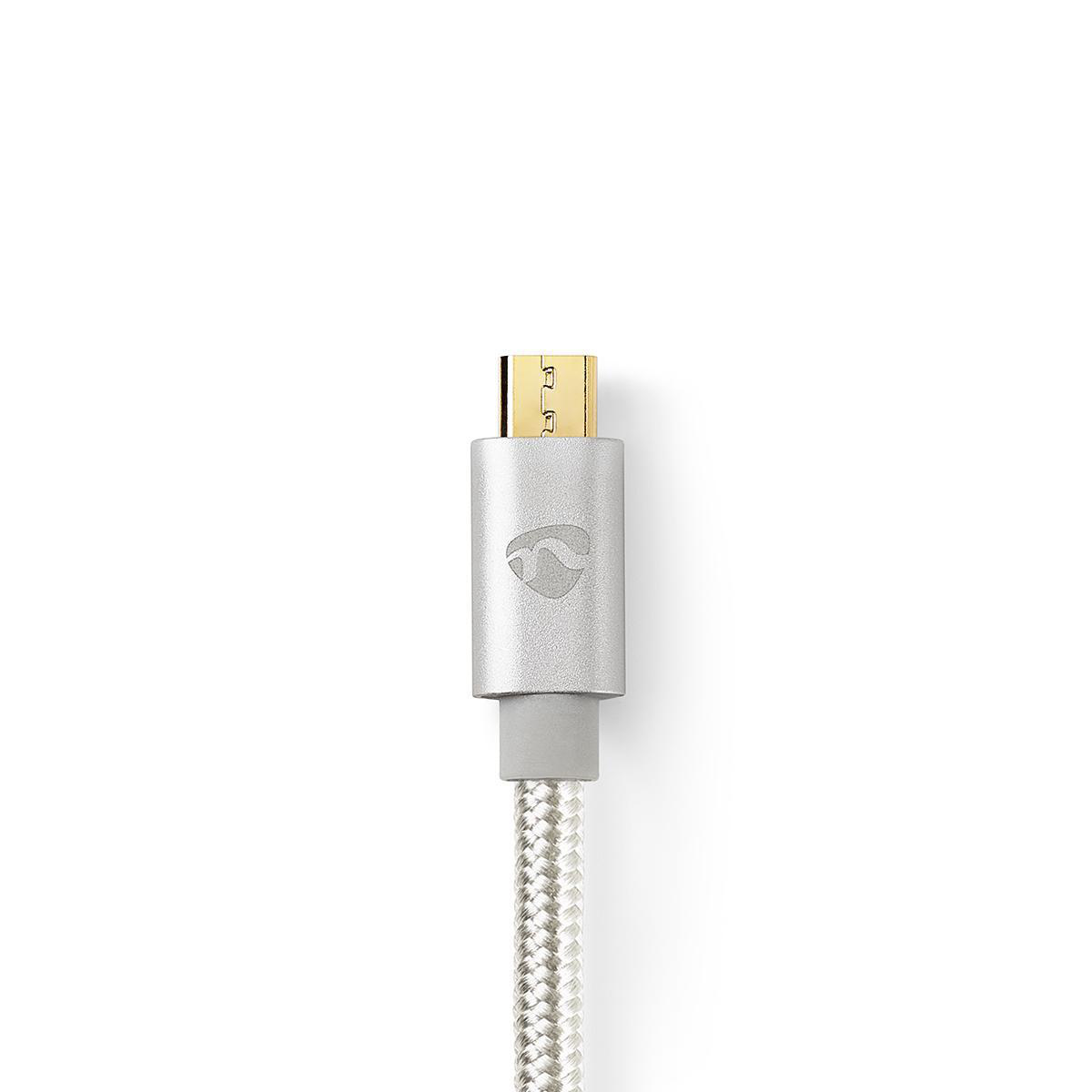Nedis Premium USB Micro B naar USB-A kabel - USB2.0 - tot 2A / aluminium - 2 meter - Afbeelding 2