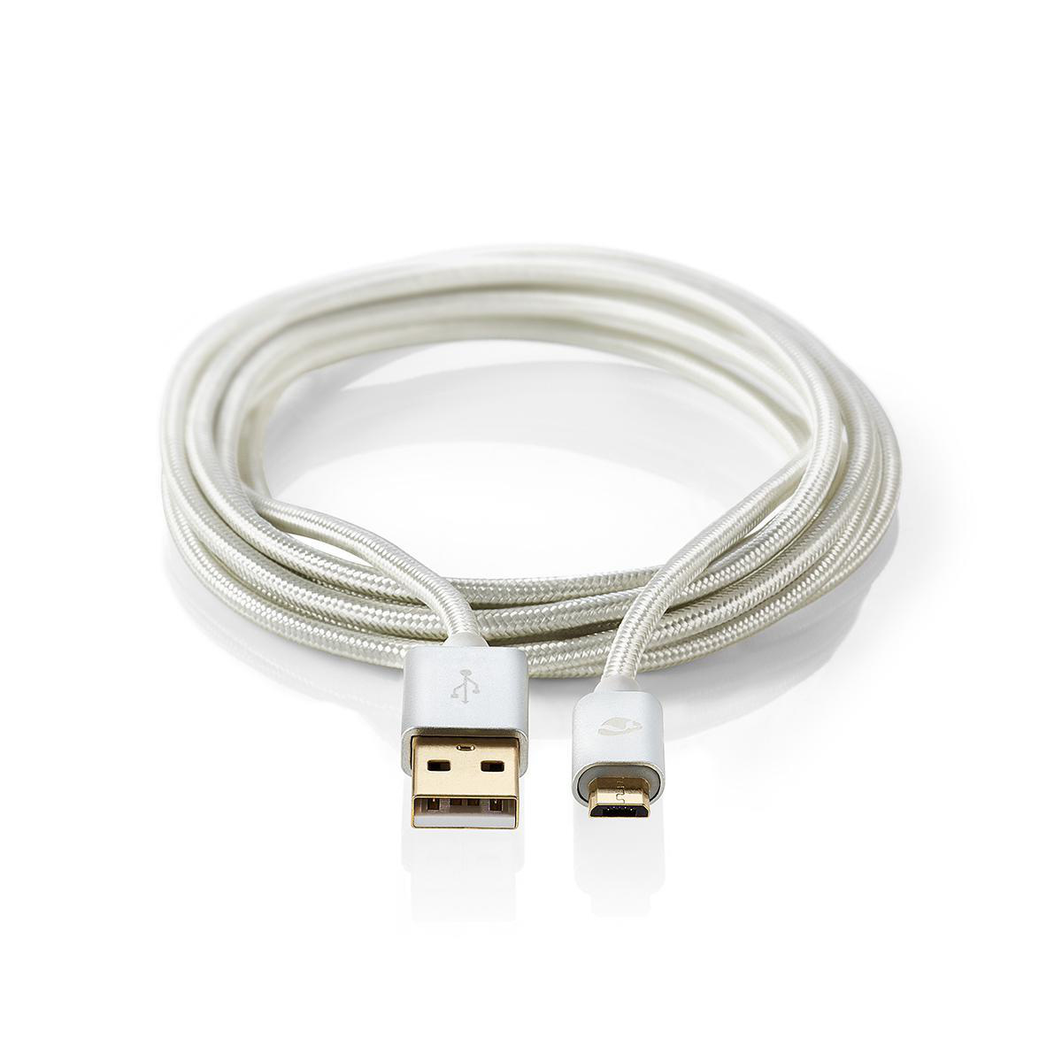 Nedis Premium USB Micro B naar USB-A kabel - USB2.0 - tot 2A / aluminium - 3 meter - Afbeelding 4