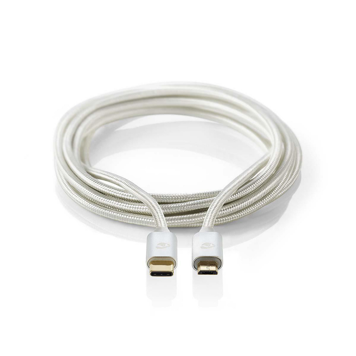 Nedis Premium USB Micro B naar USB-C kabel - USB2.0 - tot 2A / aluminium - 3 meter - Afbeelding 2