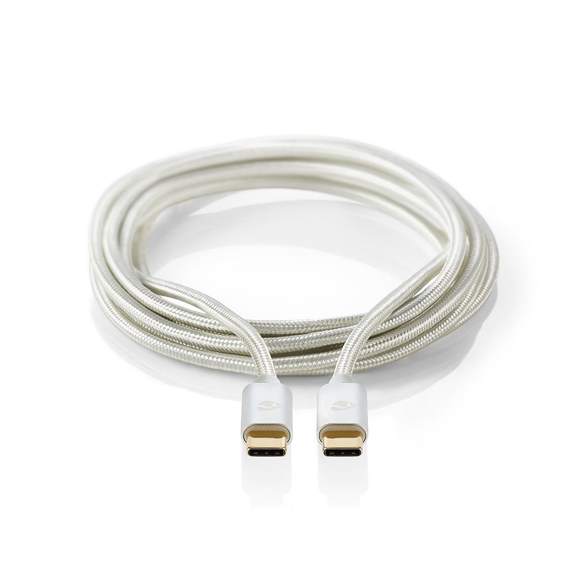 Nedis Premium USB-C naar USB-C kabel met E-Marker chip - USB2.0 - tot 20V/5A / aluminium - 1 meter - Afbeelding 2