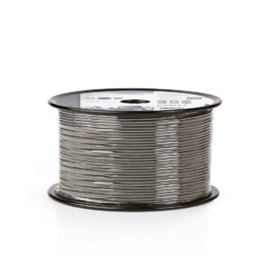 Audiokabel | 2 x 0.16 mm² | Koper | 100 m | Rond | PVC | Donkergrijs | Rol