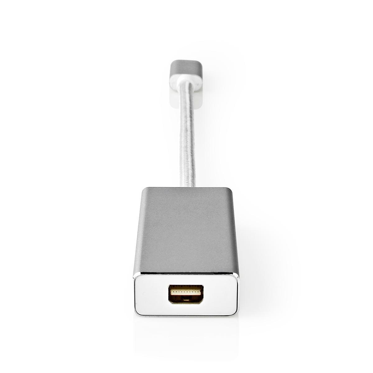 Nedis Premium USB-C naar Mini DisplayPort adapter met DP Alt Mode (4K 60 Hz) / aluminium - 0,20 meter - Afbeelding 2