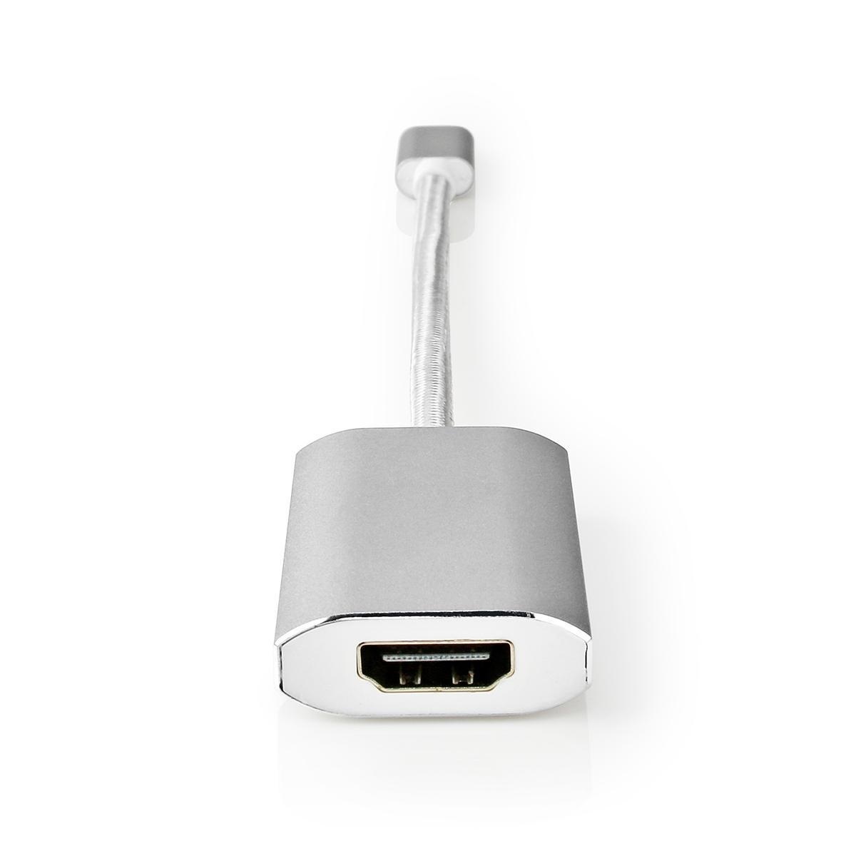 Nedis Premium USB-C naar HDMI 4K 60Hz en USB-C PD 60W adapter / aluminium - 0,20 meter - Afbeelding 2