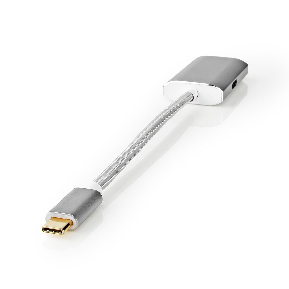 Nedis Premium USB-C naar HDMI 4K 60Hz en USB-C PD 60W adapter / aluminium - 0,20 meter - Afbeelding 5