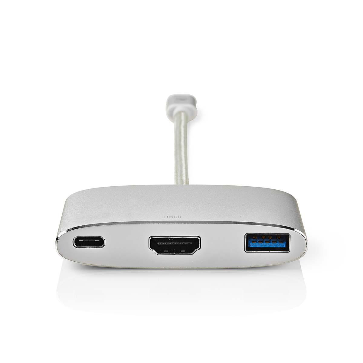 Nedis Premium USB-C naar HDMI 4K 30Hz, USB-A en USB-C PD 100W adapter / aluminium - 0,20 meter - Afbeelding 4
