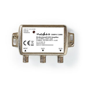 CATV-Versterker | Versterking: 12 dB | 85 - 1218 MHz | Outputs: 2 | Return path | Zilver