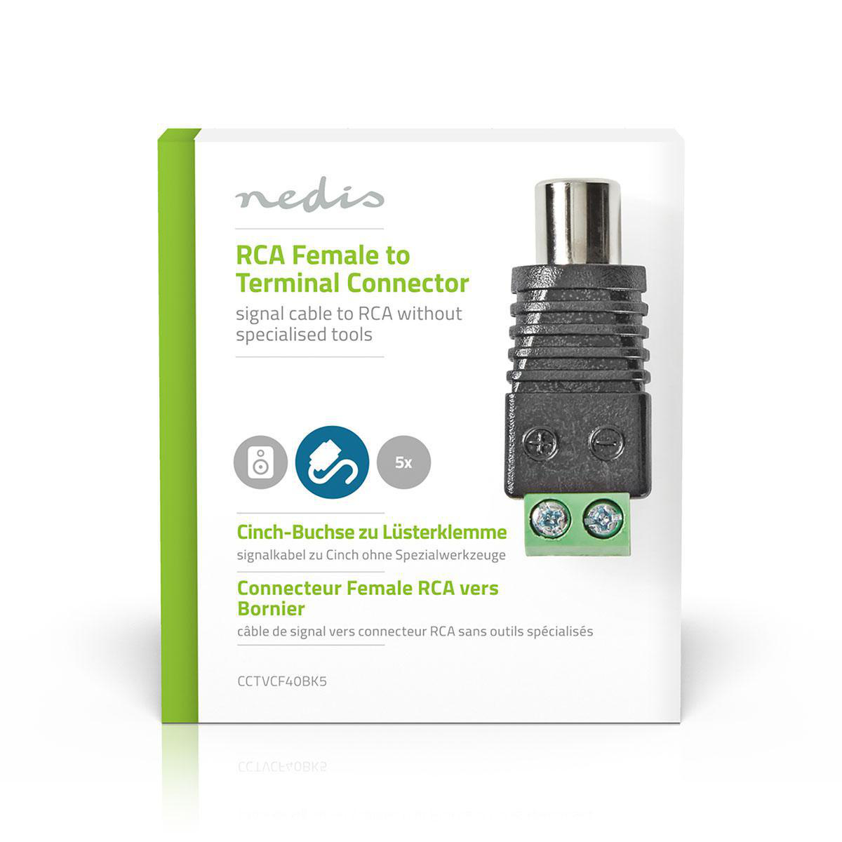 CCTV-Security Connector | 2-Voudig Aansluitblok | DIN Female | Female | Groen / Zwart - Afbeelding 5