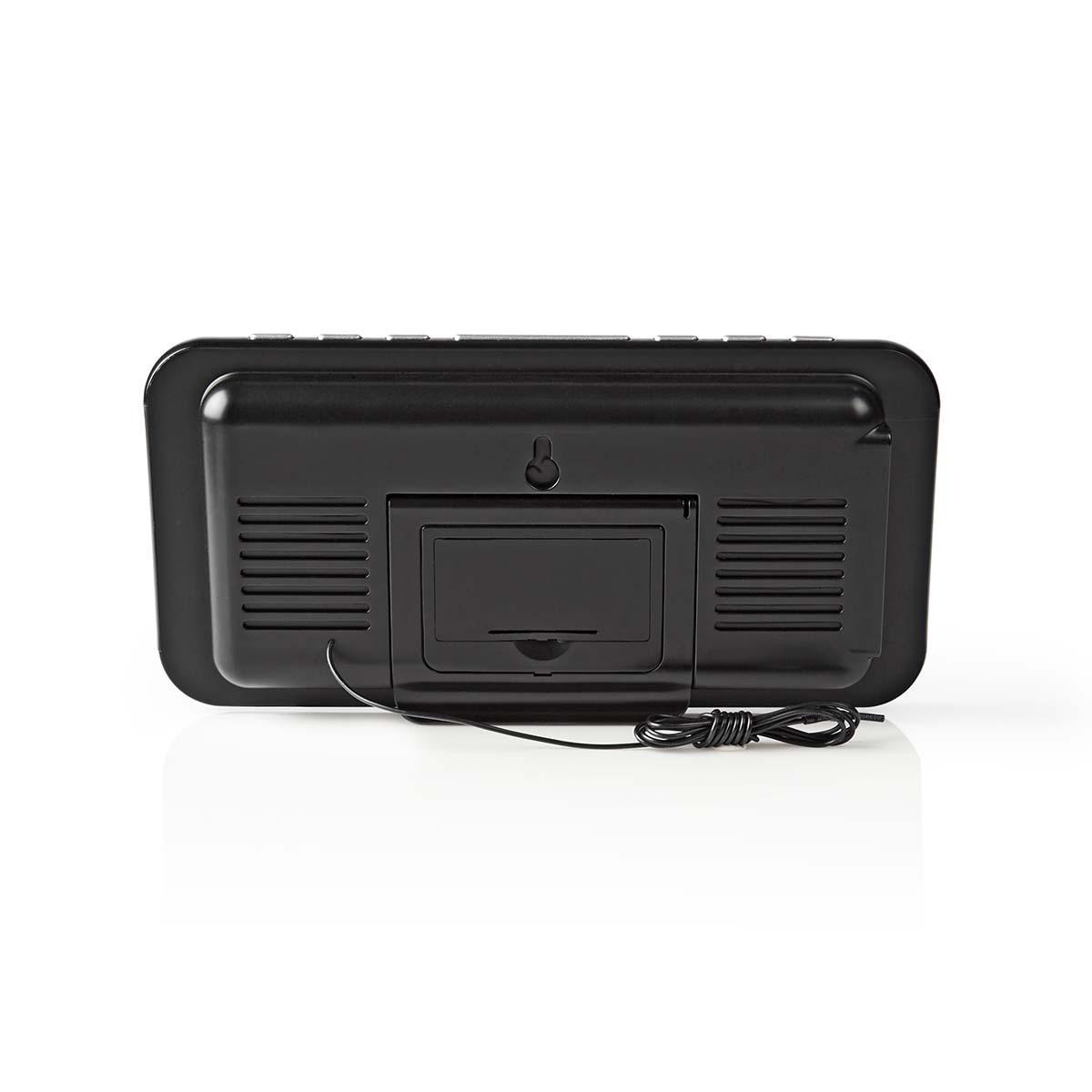 Nedis digitale wekkerradio met AM/FM-radio, AUX-ingang en USB lader / zwart - Afbeelding 4