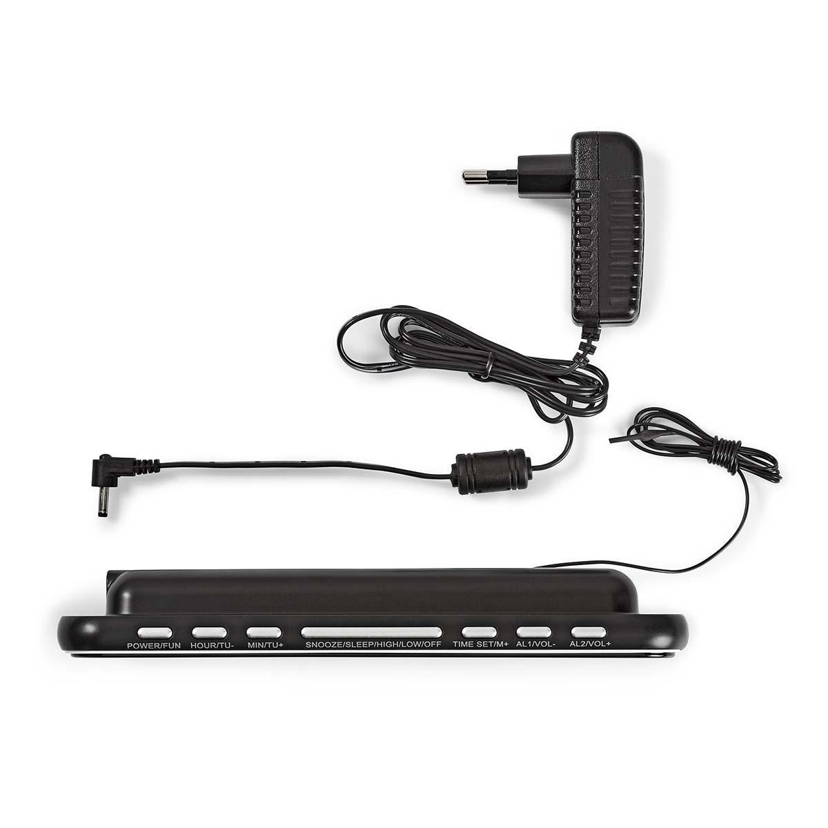 Nedis digitale wekkerradio met AM/FM-radio, AUX-ingang en USB lader / zwart - Afbeelding 8