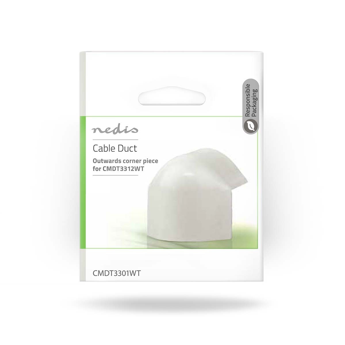 Nedis kunststof hoekstuk voor kabelgoot half-rond 3,3 cm - over de hoek / zwart - Afbeelding 5