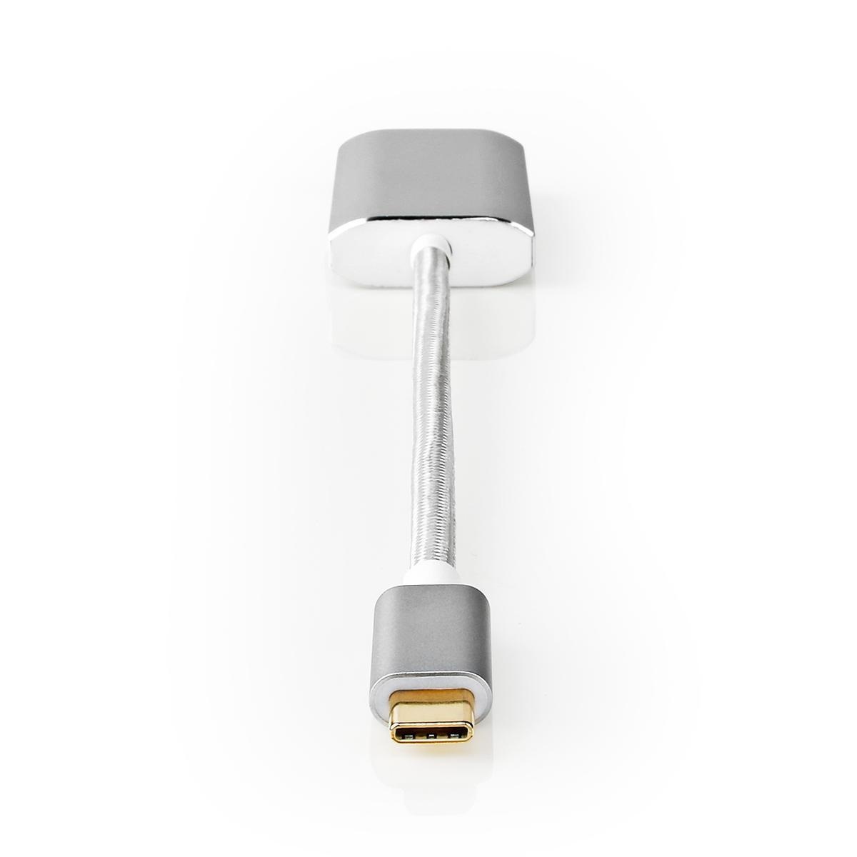 Nedis Premium USB-C naar HDMI 4K 60Hz en USB-C PD 60W adapter / aluminium - 0,20 meter