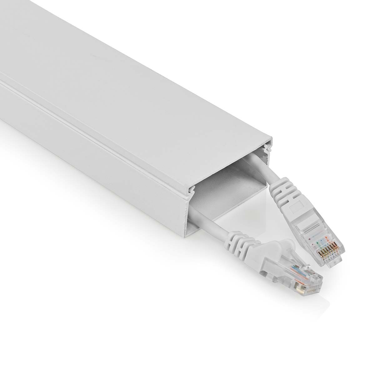 Nedis aluminium kabelgoot met cover en zelfklevende plakstrip - 110 x 5 cm / wit - Afbeelding 3