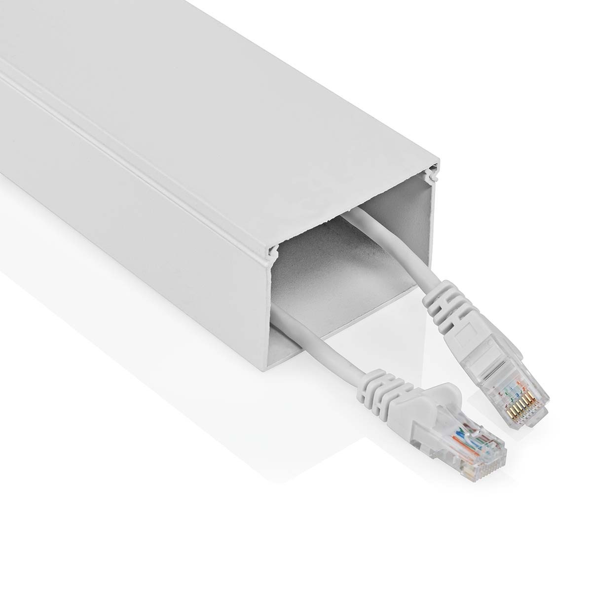 Nedis aluminium kabelgoot met cover en zelfklevende plakstrip - 110 x 6 cm / wit - Afbeelding 3