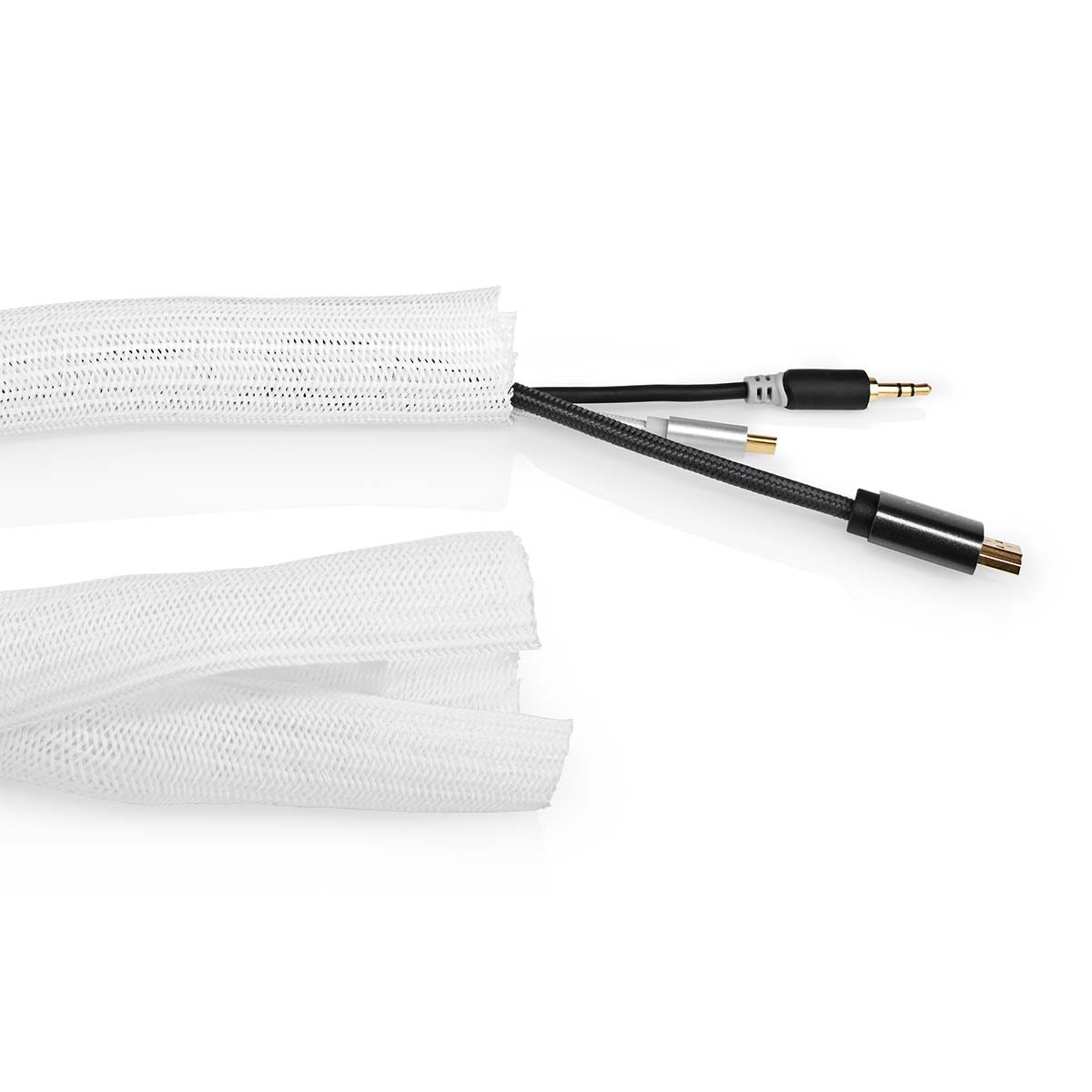 Nedis nylon kabelsleeve zelfsluitend - 30mm / wit - 2 meter - Afbeelding 2