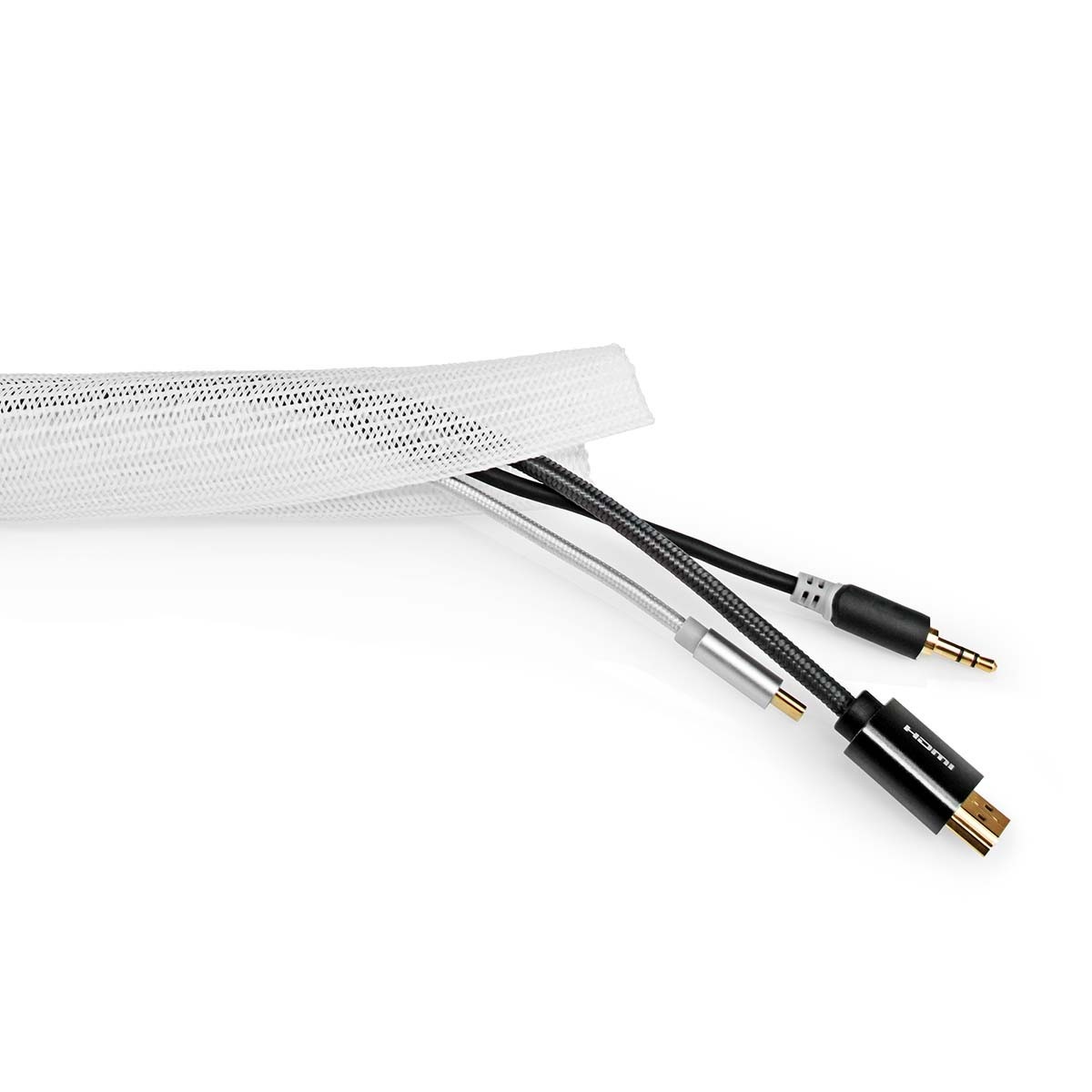 Nedis nylon kabelsleeve zelfsluitend - 30mm / wit - 2 meter - Afbeelding 3