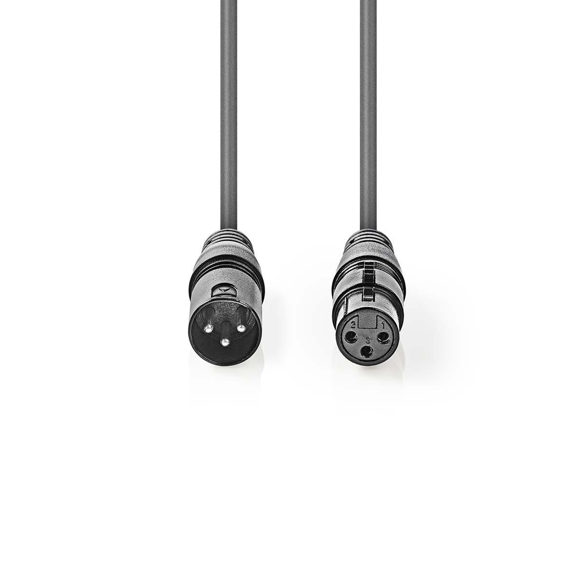 Nedis 3-pins XLR (m) - 3-pins XLR (v) DMX kabel - 1,5 meter - Afbeelding 2