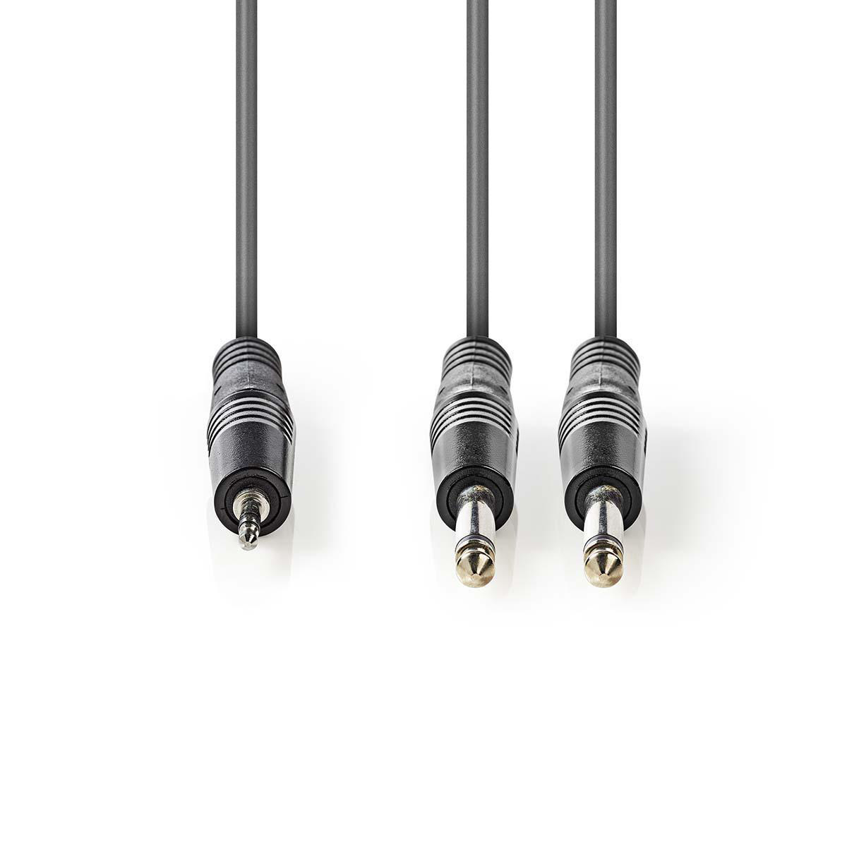 Nedis 2x 6,35mm Jack - 3,5mm Jack stereo audio kabel - 3 meter - Afbeelding 2