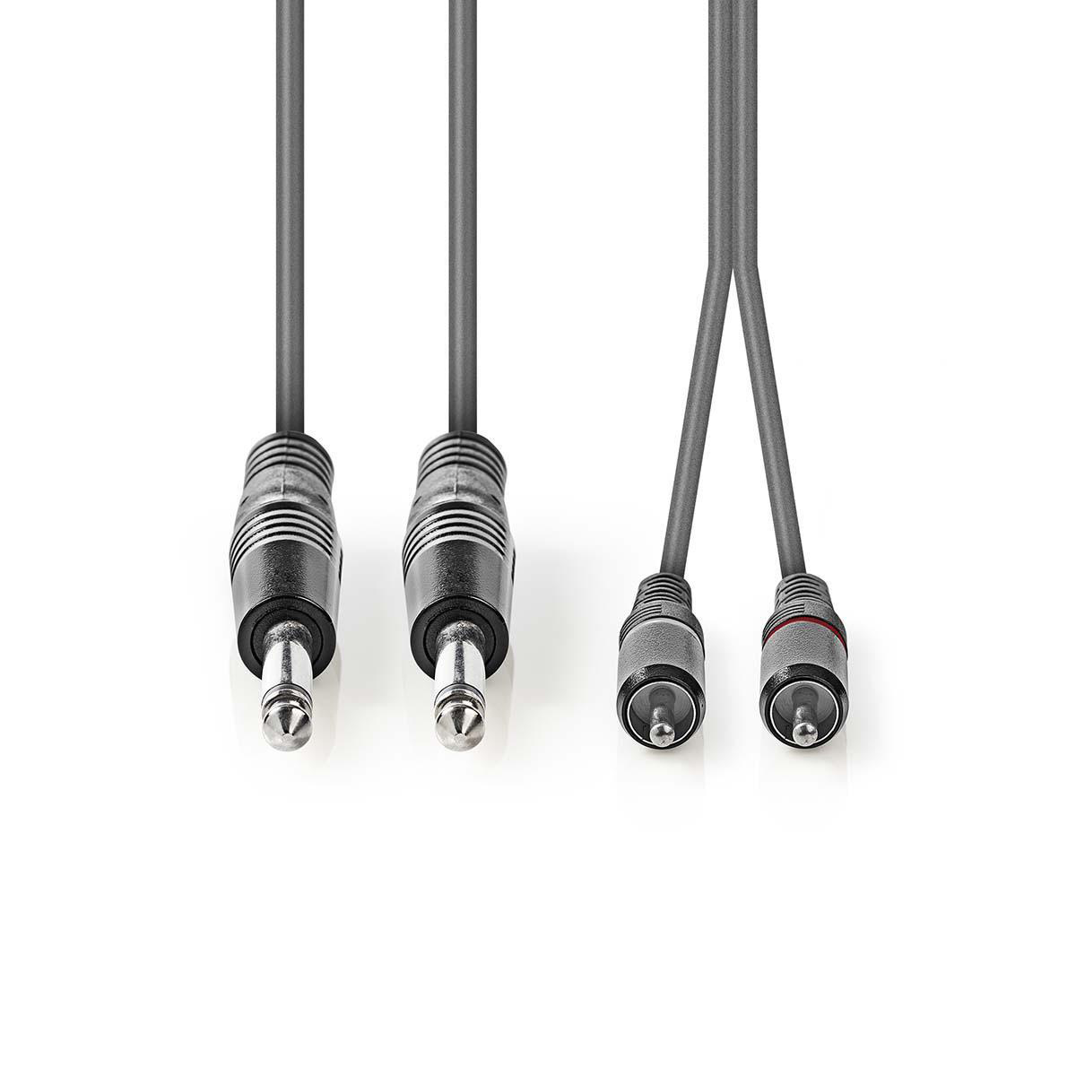 Nedis 2x 6,35mm Jack - Tulp stereo audio kabel - 5 meter - Afbeelding 2