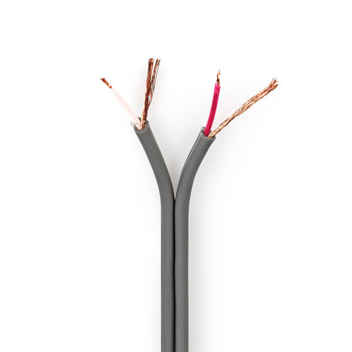 Nedis 2-aderige ongebalanceerde audiokabel - 2x 0,16mm / grijs - 100 meter - Afbeelding 3