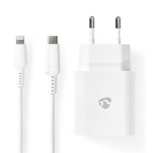 Oplader | 20 W | PD3.0 20W | 1.67 / 2.22 / 3.0 A | Outputs: 1 | USB-C™ | Lightning 8-Pins (Los) Kabel | 1.00 m | Automatische Voltage Selectie | Wit