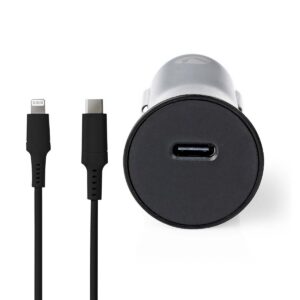 Autolader | 20 W | 1.67 / 2.22 / 3.0 A | Outputs: 1 | Poorttype: USB-C™ | Lightning 8-Pins (Los) Kabel | 1.00 m | Automatische Voltage Selectie