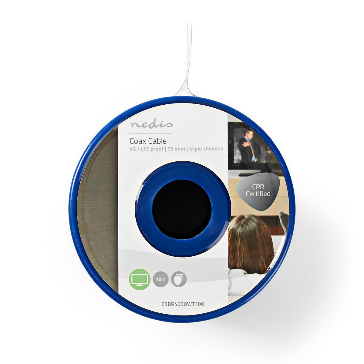 Nedis 4G/LTE proof coaxkabel op haspel voor binnen / wit - 10 meter - Afbeelding 3