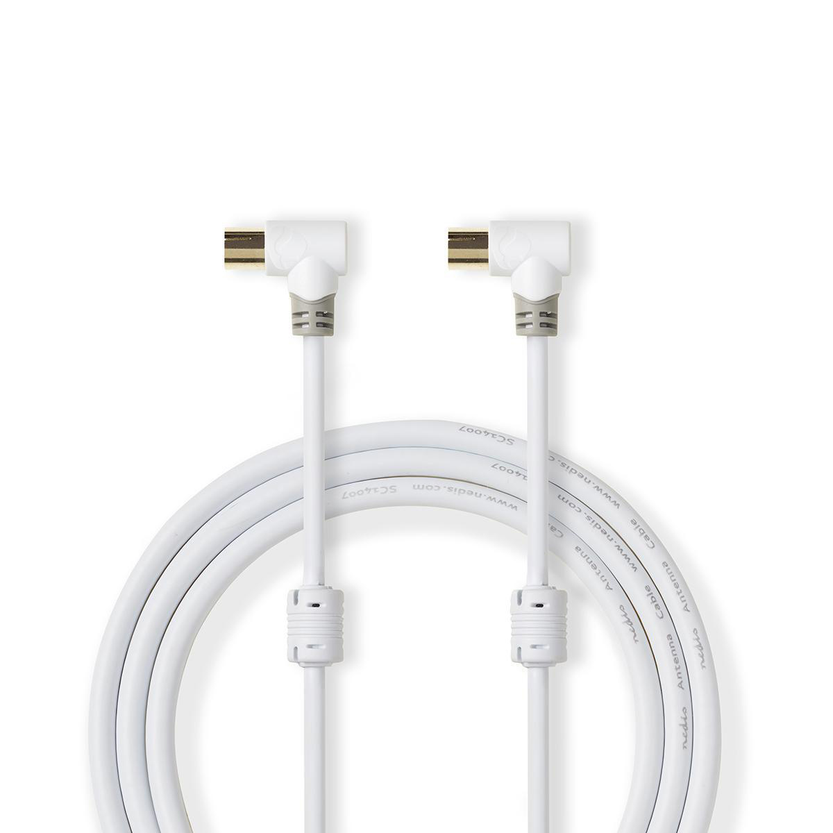 Nedis IEC (m) - IEC (v) coaxkabel - haakse connectoren / wit - 10 meter - Afbeelding 3