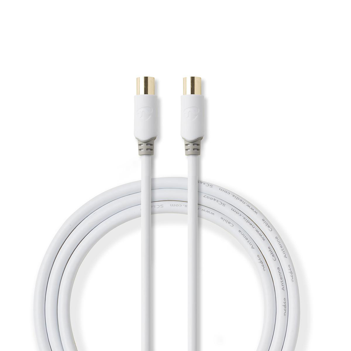 Nedis IEC (m) - IEC (v) coaxkabel - rechte connectoren / wit - 1 meter - Afbeelding 2