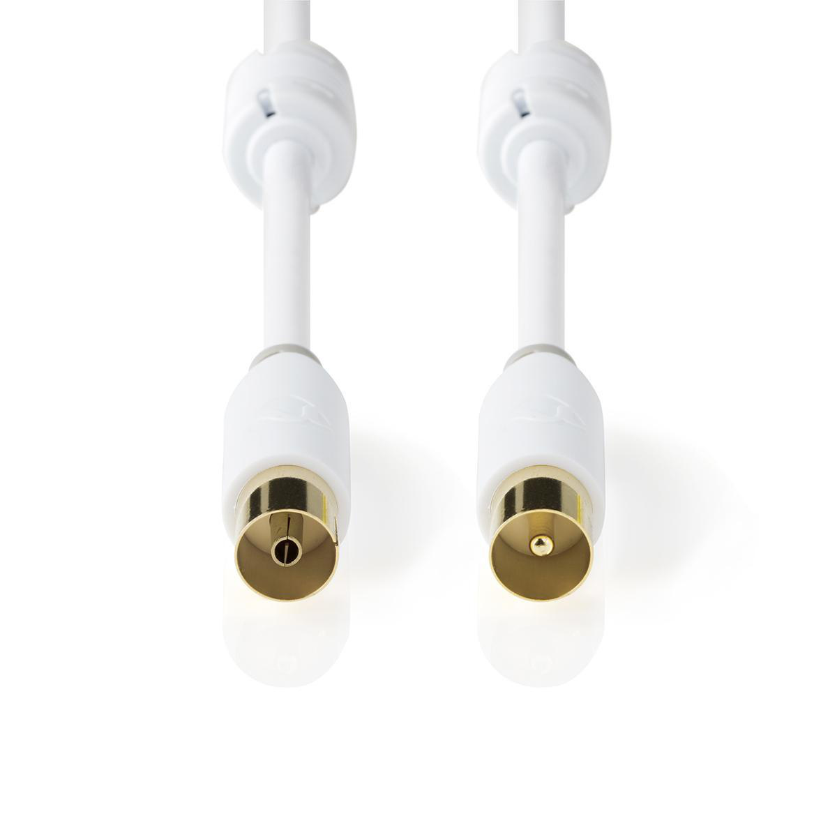 Nedis IEC (m) - IEC (v) coaxkabel - rechte connectoren / wit - 1 meter - Afbeelding 3