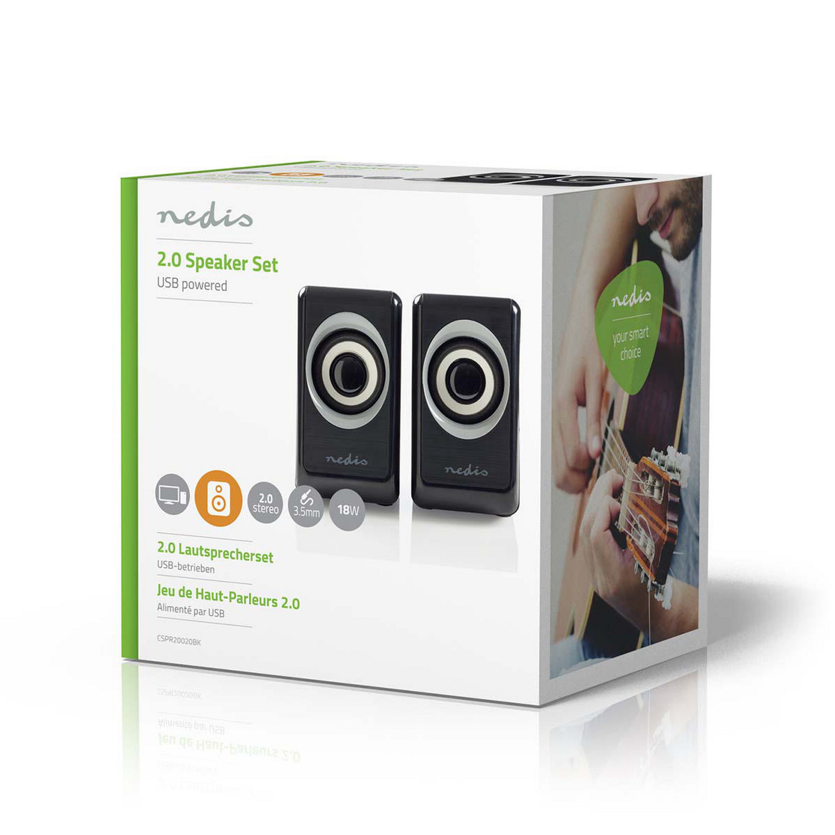 Nedis 2.0 PC-luidspreker set 18W / zwart - Afbeelding 5