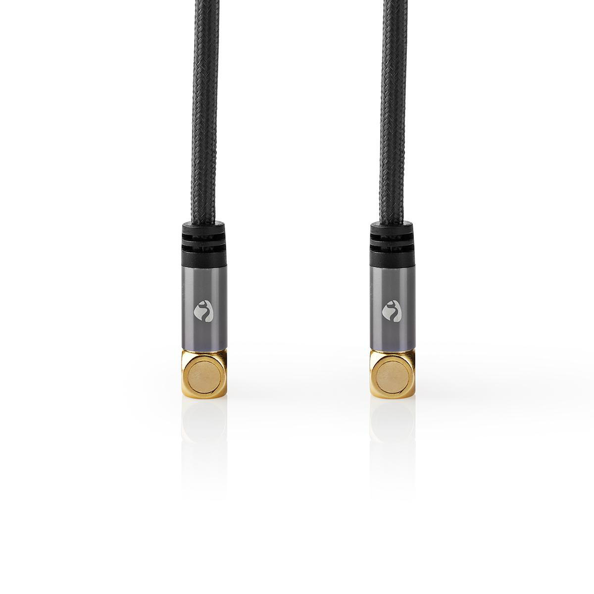 Nedis Premium 4G/LTE proof 4K Ultra HD IEC (m) - IEC (v) coaxkabel - haakse connectoren / zwart - 2 meter - Afbeelding 3