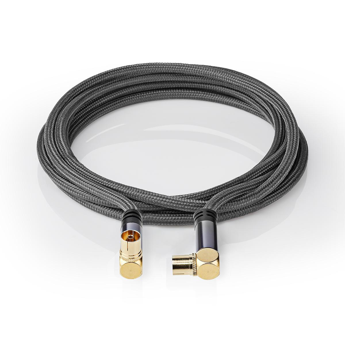 Nedis Premium 4G/LTE proof 4K Ultra HD IEC (m) - IEC (v) coaxkabel - haakse connectoren / zwart - 2 meter - Afbeelding 4