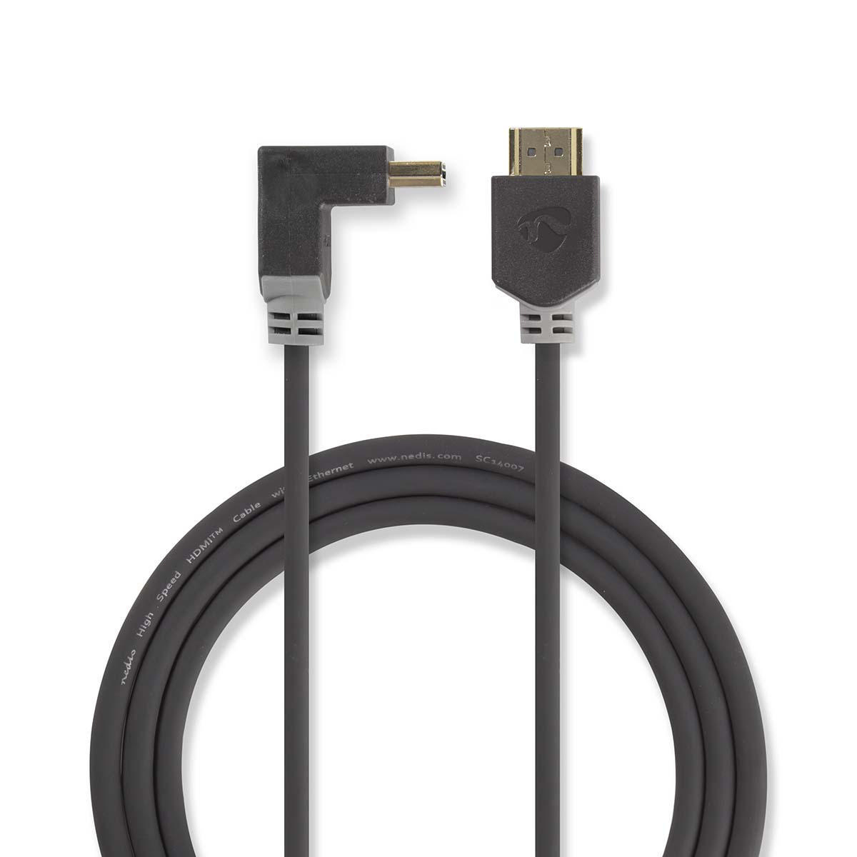 Nedis HDMI kabel - 90° haaks naar beneden - versie 1.4 (4K 30Hz) - 2 meter - Afbeelding 2