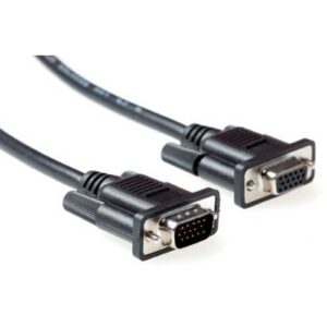 VGA-Kabel | VGA Male | VGA Female 15p | Vernikkeld | Maximale resolutie: 1280x800 | 20.0 m | Rond | ABS | Zwart | Polybag