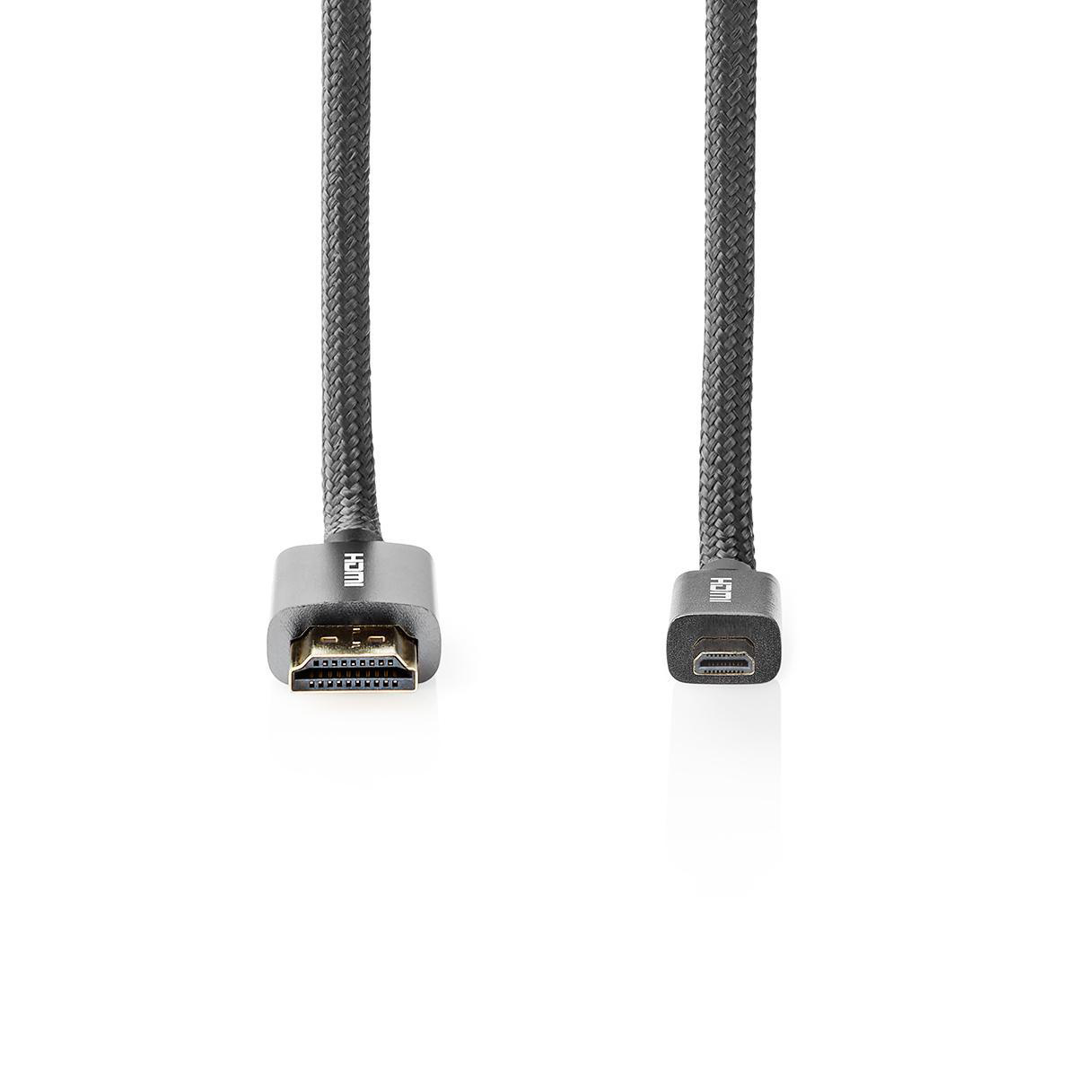 Nedis Premium Micro HDMI - HDMI kabel - versie 1.4 (4K 30Hz) / zwart - 2 meter - Afbeelding 3