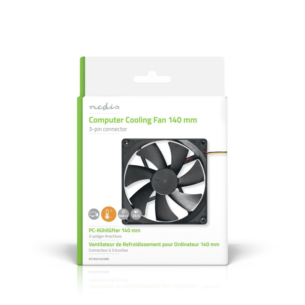 DC Ventilator | DC | Grootte ventilator: 140 mm | 3-Pin | 24.9 dBA | Zwart - Afbeelding 5